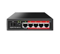 SAEVVCJWW Conmutador PoE Gigabit de 4 Puertos Fuente de alimentación incorporada de 48V Red de conmutador Ethernet de 52W