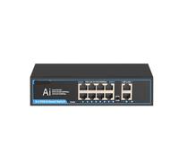 SAEVVCJWW Conmutador PoE Gigabit Ethernet de 1000Mbps, conmutador Gigabit, Plug and Play Inteligente rápido, 5, 8, 6, 10 Puertos (Size : 08G20GB)