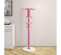 SAeWare Percha para muebles, perchero para dormitorio, se puede colocar en la entrada de la sala de estar, perfecto hay 16 ganchos para colgar mucha ropa, color rosa