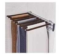 SAeWare Soporte extensible para pantalones de 9 brazos, estante multifuncional extraíble para pantalones, riel deslizante de montaje lateral, organizadores de ropa, montaje lateral derecho, color