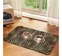Safari African Black Gold Python Animal Skin Sepia,Waterproof Pet Feeding Mat,PU Leather Placemats for Cat Dog Water Bowl,Food Mats,40x60cm