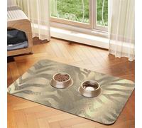 Safari African Gold Glam Zebra Animal Skin Sepia,Waterproof Pet Feeding Mat,PU Leather Placemats for Cat Dog Water Bowl,Food Mats,40x60cm