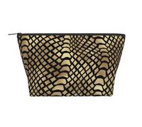 Safari Africano Negro Oro Pitón Piel Animal Sepia, Bolsa de artículos de tocador Bolsa de Maquillaje Bolsa de cosméticos Bolsa de artículos de tocador de Viaje portátil