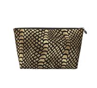 Safari Africano Negro Oro Pitón Piel Animal Sepia, Bolsa de artículos de tocador Bolsa de Maquillaje Bolsa de cosméticos Bolsa de artículos de tocador de Viaje portátil