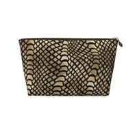 Safari Africano Negro Oro Pitón Piel Animal Sepia, Bolsa de Maquillaje Bolsa de cosméticos Bolsa de artículos de tocador de Viaje portátil Bolsa de artículos de tocador