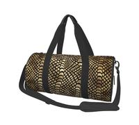 Safari Africano Negro Oro Pitón Piel Animal Sepia, Bolsa de Viaje de Gran Capacidad, Bolso Redondo, Bolsa de Viaje Deportiva, Bolsa de Mano, Bolsa de Fitness