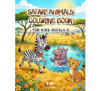 Safari Animals Coloring Book for Kids Ages 4-8: 40 Cute Single-Sided Designs - Volume 2