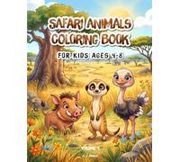 Safari Animals Coloring Book for Kids Ages 4-8: 40 Cute Single-Sided Designs - Volume 4