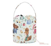 Safari Animals Forestry Music Party Crochet Bags - Bolsas de hilo para ganchillo con agujeros, bolsa de almacenamiento para herramientas de ganchillo, accesorio de ganchillo