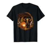 Safari Atardecer Elefante Africano Baobab Camiseta