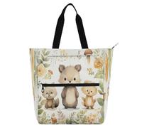 Safari - Bolsa de mano con diseño de hojas de animales para niños, mujeres y hombres, resistente al agua, bolsa de hombro con cremallera para la universidad, compras, playa, arco iris