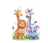 Safari Friends Composition Notebook: Wide Ruled | Cute Lion, Giraffe, Zebra & Elephant | Writing Journal for School, Notes, or Creative Ideas