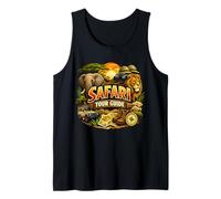 Safari Guía Turístico Disfraz Zoológico Animales Safari Camiseta sin Mangas