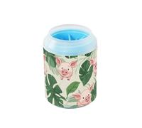 Safari Leaves Green Pigs - Limpiador de patas reutilizable con cepillo de silicona suave, esencial para todos los dueños de mascotas, perros y gatos