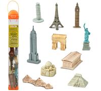 Safari Ltd. Around The World TOOB - 10 figuras: Torre inclinada de Pisa, Torre Eiffel, Taj Mahal, Estatua de la Libertad, Pir mides de Giza y m s