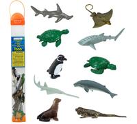 Safari Ltd. Especies marinas en peligro de extinci n TOOB - Figuras de ballenas, iguanas marinas, ping inos de Gal pagos, leones marinos, rayas