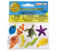 Safari Ltd. Paquete de diversi n ""Good Luck Minis Coral Reef"" - 8 minifiguras: pez globo, pez payaso, estrella de mar, tortuga marina, caballito