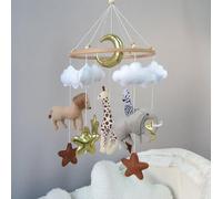 Safari Mobile para cuna Animal Jungle Mobile Baby Safari Nursery Decor África Safari Theme (elefante, león, cebra, jirafa)