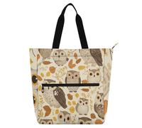 Safari Safari Owls - Bolsa de mano para niños y adultos, bolsa gótica grande reutilizable con cremallera para la universidad, compras, playa, suministros escolares arcoíris