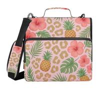 Safari Seasons - Carpeta con cremallera de 3 anillos tropicales de verano con correa para el hombro, fácil de transportar con cremallera para la escuela secundaria