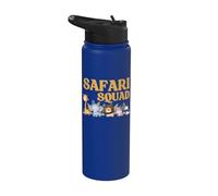 Safari Squad - Jungle Animal Adventure Crew Design Stainless Steel Insulated Water Bottle