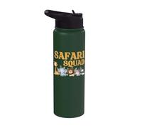 Safari Squad - Jungle Animal Adventure Crew Design Stainless Steel Insulated Water Bottle