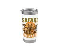 Safari Squad Safari África Animales Fauna Silv Vaso térmico de acero inoxidable de doble pared