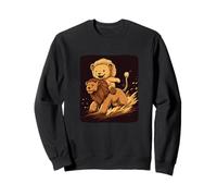 Safari Teddy Bear se une a un león para un aspecto fresco Sudadera