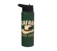 Safari Tour Guide Disfraz de aventura africana Stainless Steel Insulated Water Bottle
