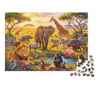 Safari Vida Silvestre Puzzle para Adults 1000 Pieza Reciclado Africana Sabana Puzzles para Elderly Impossible Hard Difficult Challenging Excelente Gift Idea para Women 52x38cm/1000pcs