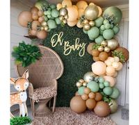 Safari Woodland Sage Oliva Verde Marrσn Crema Desnuda Globos Neutros Globo Garland Kit Jungle Safari Wild One Boho Teddy Bear Cumpleaρos Baby Sho
