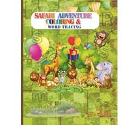safari zoo animal coloring book and TRACING WORDS