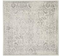 Safavieh Adirondack Collection ADR109C - Alfombra Cuadrada de 6 pies 7 Pulgadas, Color Marfil/Plateado, Oriental, Envejecida, no desprende Pelusa, para Sala de Estar y Dormitorio