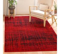 SAFAVIEH Adirondack Collection ADR116F - Alfombra Moderna Abstracta para salón o Dormitorio, 90 x 150 cm, Color Rojo y Negro