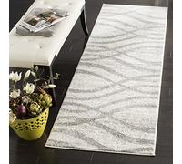 Safavieh Adirondack Collection ADR125C - Alfombra de Pasillo, 2 pies 6 Pulgadas x 8 pies, Color Crema y Gris, diseño Moderno Desgastado, Ondulado, no desprende Pelusa, fácil Cuidado, Ideal para Zonas