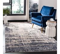 SAFAVIEH Adirondack Collection ADR207C - Alfombra decorativa, 3 x 5 pies, color dorado y azul marino, diseño abstracto moderno, no desprende pelusa, fácil cuidado, ideal para zonas de alto tránsito en