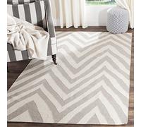 Safavieh "Agadir Dhurrie de Tejido Plano, Gris/Marfil, 121 x 182 x 0,64 cm P, Lana, Grey/Ivory, 121 x 182 x 0.64 cm