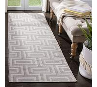 Safavieh "Agadir Dhurrie de Tejido Plano, Gris/Marfil, 121 x 182 x 0,64 cm P, Lana, Grey/Ivory, 76 x 182 x 0.64 cm