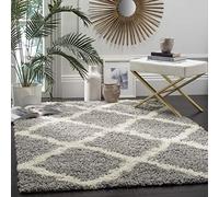 Safavieh Aldo Shag Alfombra, Gris/Marfil, 91 x 152 cm