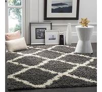 Safavieh Aldo Shag Alfombra, Gris Oscuro/Marfil, 154 x 228 cm