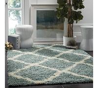 Safavieh Aldo Shag Alfombra, luz Azul/Marfil, 91 x 152 cm