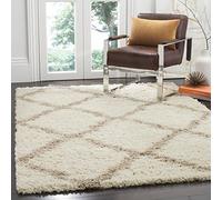 Safavieh Aldo Shag Alfombra, Marfil/Beige, 154 x 228 cm