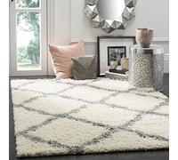 Safavieh Aldo Shag Alfombra, Marfil/Gris, 121 x 182 cm