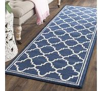 Safavieh Aldona Alfombra Interior y Exterior, Material sintético, Azul Marino/Beige, 68 x 213 x 0.63500000000000000 cm