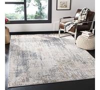 Safavieh Alfombra Abstractas Sala de Estar, Comedor, Dormitorio - Invista Collection, Pelo Corto, Crema y Gris, 122 X 183 cm