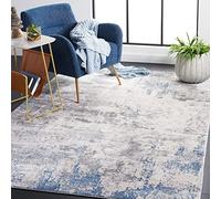 Safavieh Alfombra Abstractas Sala de Estar, Comedor, Dormitorio - Invista Collection, Pelo Corto, Gris y Azul, 160 X 229 cm