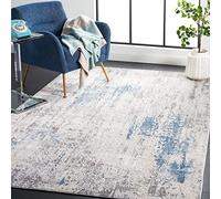 Safavieh Alfombra Abstractas Sala de Estar, Comedor, Dormitorio - Invista Collection, Pelo Corto, Gris y Azul, 122 X 183 cm