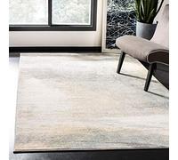 SAFAVIEH Alfombra Abstractas Sala de Estar, Comedor, Dormitorio - Jasper Collection, Pelo Corto, Gris y Oro, 90 x 150 cm