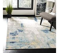 Safavieh Alfombra Abstractas Sala de Estar, Comedor, Dormitorio - Jasper Collection, Pelo Corto, Gris y Oro, 122 X 183 cm