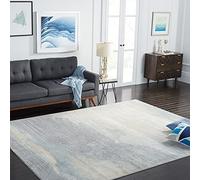 SAFAVIEH Alfombra Abstractas Sala de Estar, Comedor, Dormitorio - Jasper Collection, Pelo Corto, Gris y Oro, 160 x 160 cm